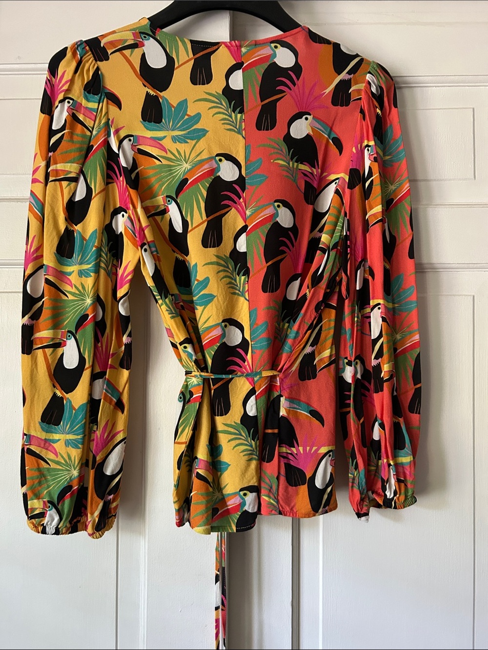 FARM Rio Multicolor Toucan Wrap Blouse - Picture 2 of 5